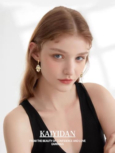 Silver/Gold Boho Dangle Statement Earrings for Women Trendy,Handmade Vintage Dainty Cute Long Drop Summer Earrings,fashion Accessories Jewelry Gifts - color: A22 Gold Evil eye handl shaped