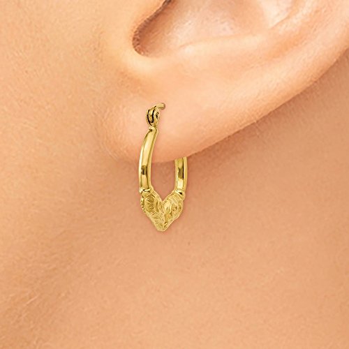 14K Yellow Gold Ram Head Hoop Earrings