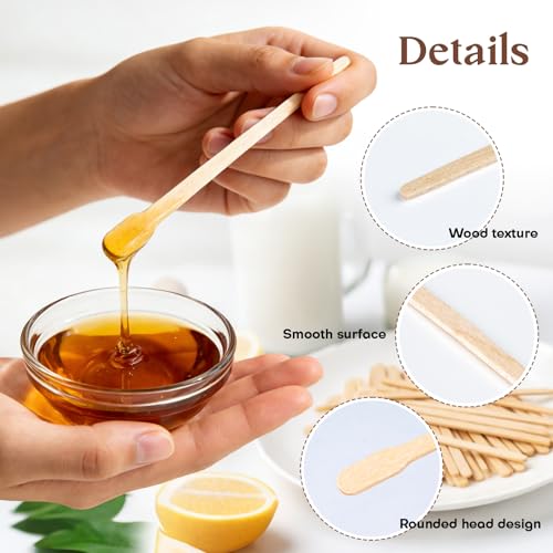 200Pcs Eyebrow Wax Sticks - Small Wooden Waxing Sticks Wooden Wax Applicator for Nose Eyebrows Lips Hair Removal Waxing Essentials Mini Craft WoodSticks Esthetician Supplies for Home Salon Use