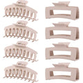 Blond Hair Clips for Women - 8 Pack 4.3 Inch Large Matte Banana Claw Clips for Women Thin Thick Curly Hair, Big Strong Hold jaw - color: Blond