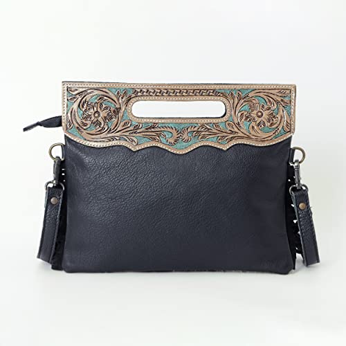 Merbaa Women Natural Cowhide Leather Crossbody Sling Bag With Adjustable Detachable Strap | Shoulder Bag | Handbag - color: Multicolor