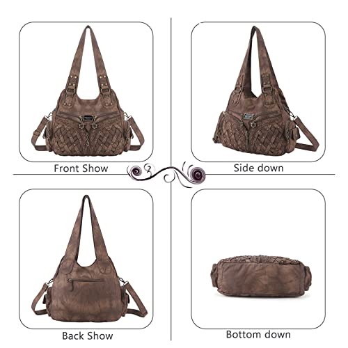 Angel Barcelo Purses for Women Large Shoulder Bag Soft Hobo Bags for Women - color: Brown