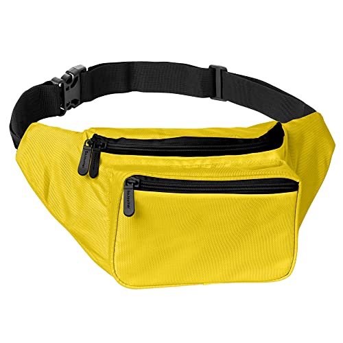 Yellow Fanny Pack Belt Bag I Mens Fanny Packs for Women Fashionable - Crossbody Bag Bum bag Waist Bag Waist Pack - Hands Free for Hiking, Running, Travel, Waterproof and more - color: Yellow