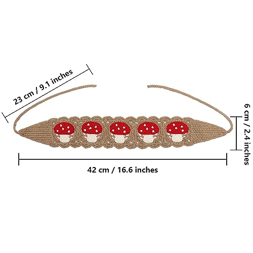 HAIMEIKANG Hippie Hair Bandanas Headbands for Women Boho Headband Knit Hair Bands Floral Head Wrap for Girls (mushroom) - color: mushroom