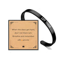 Remember Who The You Are Motivational Cuff Bracelet for Women, Stainless Steel Color Inspirational Bangle Bracelets with Engraved Hidden Message Jewelry for Sisters BFF Friends Gifts - color: Black Let Them