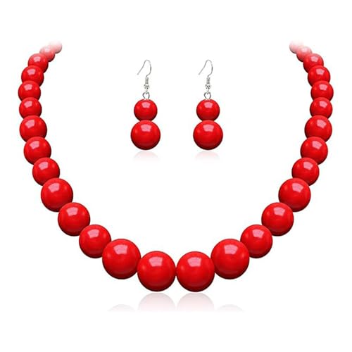 Red Beaded Necklace for Women Choker Gold Toggle Clasp Layered Stack Dainty Statement Western Boho Trendy Summer Vacation Necklaces Birthday Jewelry Gifts - color: B6:Red Beaded Necklace