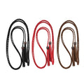 TeeYee Waist Belt Woven Knitted Rope/Chain PU leather 3 Pieces Tassel Rope Skinny Belt - color: 005blackredcoffee