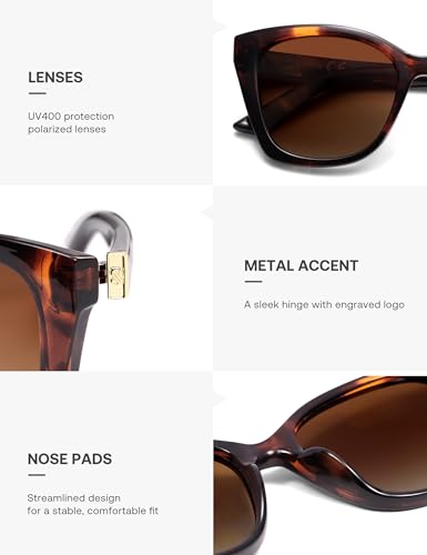 SOJOS Vintage Oversized Cateye Sunglasses Womens UV400 Large Designer Shades Lentes De Sol Para Mujer SJ2634 - color: Yellow Tortoise/Brown Lens