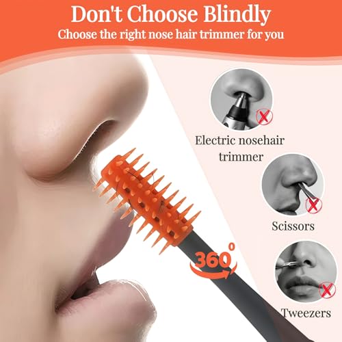 2026 Upgraded 2-in-1 Nasal Hair Cutter, 360° Rotating Double-Sided Blade, Washable Portable Grooming Tool for Men & Women, Travel Essential, (Multicolor-3-Pcs)