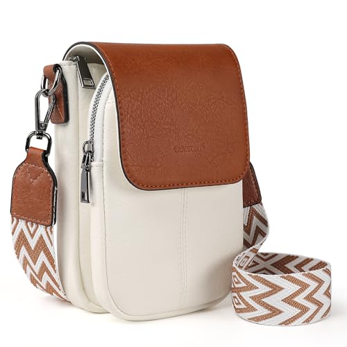 TANTOMI Small Crossbody Bags for Women Trendy, Cell Phone Purses Wallet with 4 Card Slots, Small Purses with Adjustable Strap - color: 00-white