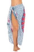 SHU-SHI Sarong Wraps for Women Long Beach Cover ups Pareo Bathing Suit Wrap Skirt Mandala Sarongs Coverup - color: Gray/Pink/Orange