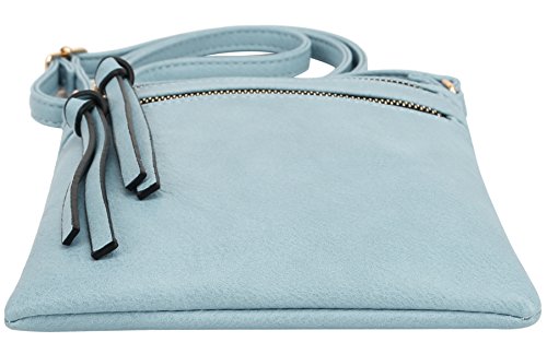 DELUXITY Crossbody Purse Bag Shoulder Bag Multi Pocket Zipper Purse - color: Pacific