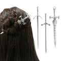 3-Piece Sword Hair Pin Set – Gothic and Viking Hair Accessories for Women, Medieval Hair Sticks & Renaissance Hair Jewelry - color: Design-1