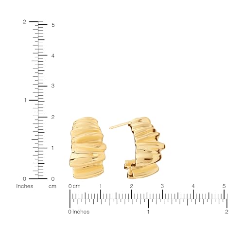 Amazon Essentials Plated Tailored Hoop Earrings - color: Gold Tone, size: L: 0.79" X W: 0.47"