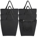 Segarty Canvas Tote Bag Bulk, 6 Pack 20x15.7 Canvas Bags for Women, Reusable Totes Aesthetic with Blank Natural Cotton Cloth for DIY, Grocery Shopping, Beach, Travel，Gift - size: 19.7"x15.7"x7.9", style: Black_6pcs