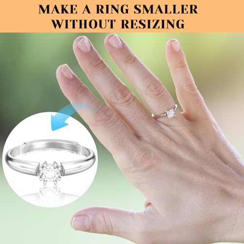 Haiou Ring Size Adjuster for Loose Rings - Clear Invisible Ring Guard, Spacer & Tightener | Sil. Resizer Extender - color: Transparent 12pcs