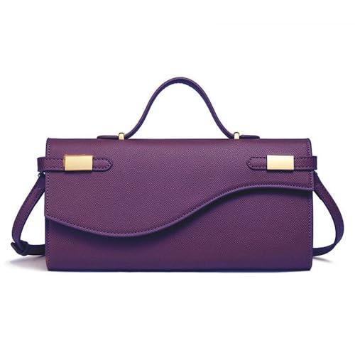 NEWBELLA Handwoven Women's Clutch Purse, Crossbody Bag with Adjustable Strap for Evening & Casual Use - color: Purple