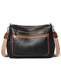 Bluome Crossbody Purses for Women, Medium Large Faux Leather Crossbody Bags Lightweight Sling Bag Shoulder Handbags - color: Black&brown, size: Medium 7L