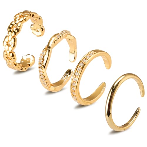 Toe Rings for Women, Adjustable Toe Rings Simple Open Band, Summer Beach Foot Jewelry Set gold Toe Ring - color: Gold