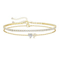 Gold Initial Ankle Bracelets for Women Waterproof 14K Gold Filled Layered Anklets for Women Non Tarnish Women's Anklets Adjustable Large Ankle Summer Beach Foot Jewelry - style: Gold-P