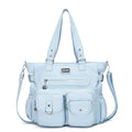 KL928 Large Purses for Women Shoulder Bag Tote Handbags Stylish Vegan Leather Hobo Bags Ladies, A-Black-4 | Large - color: A-light Blue