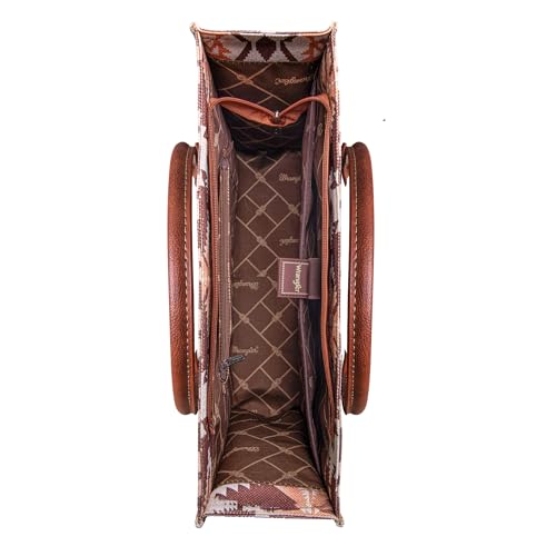 Wrangler Aztec Tote Bag for Women Boho Shoulder Purses and Handbags - color: Angel Diamond Camel