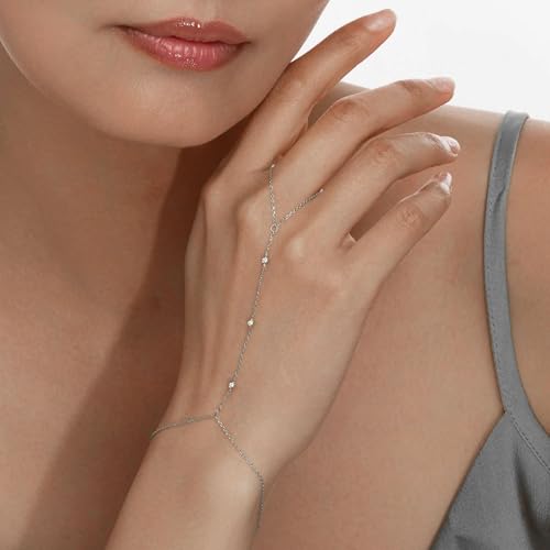 Hand Chain Gold Bracelets for Women Trendy Finger Ring Slave Bracelet Dainty Chain Hand Jewelry Trendy Gifts - color: F3:Gold Hand Chain