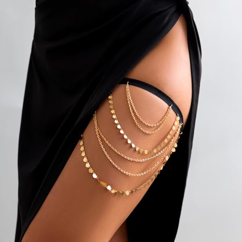 Thigh Chain Leg Chain Jewelry for Women Leg Body Jewelry for Women - color: Stackable