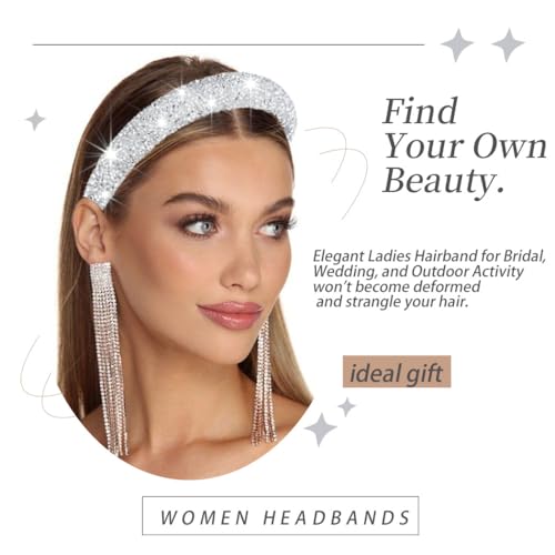 Rhinestone Hairband Baroque Wide Headbands Glitter Sparkle Headband