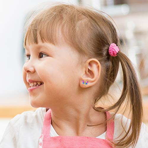 33 Pairs Stainless Steel Cartoon Earrings for Girls - Hypoallergenic Colorful Stud Earing Set, Mix & Match Cute Earring for Teens, Kids, Doll Dressup Accessories - style: #1-Cute Earrings