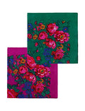 MJ SERECA Acrylic Bandana Printed Hair Scarf Square Ukrainian Head Scarf Floral Babushka Neck Scarf for Women 30"/42"/60" - color: 2 Pack-e 42"