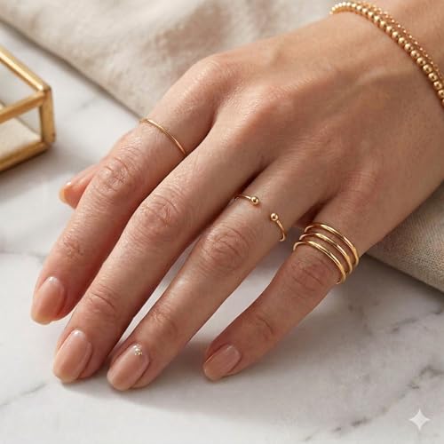 Gold Band Rings for Women Men Non Tarnish, Wedding 14K Gold Plated Stackable Ring Set for Couples, Dainty Thin Plain Simple Promise Dome Band Thumb Pinky 1mm 3mm 5mm Jewelry Gift Comfort Fit Size 3-13 - color: Gold-1mm 3PCS, size: 3