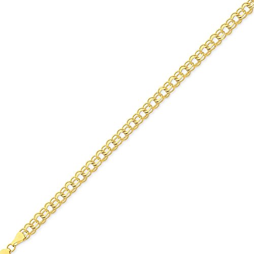 14 Karat Yellow Gold Round Link Charm Bracelet (Length: 7 1/4" OR 8")