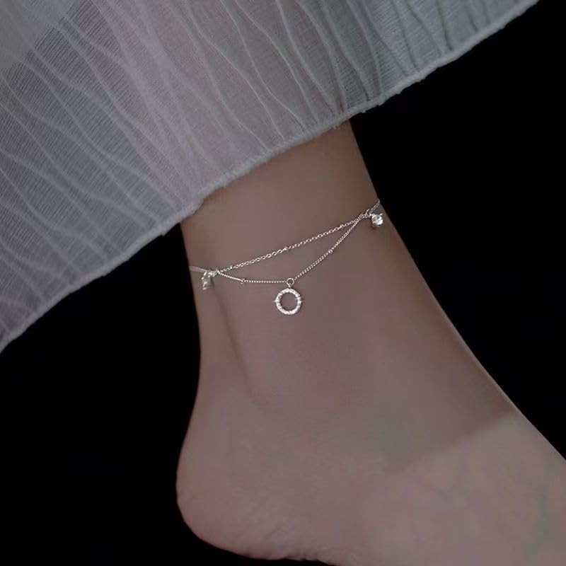 Gold Anklet Bracelets for Women Waterproof, Gold Plated Charm Dainty Layer Anklets Trendy, Simple Chain Anklets Set Gifts for Women, Jewelry Gifts for Her Mom Wife Girlfriend