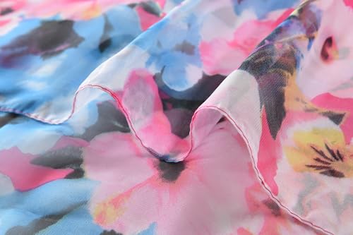 Womens Sexy Bohemian Floral Beach Cover Up Sarong Wrap Swimsuit Beachwear - color: B-rose