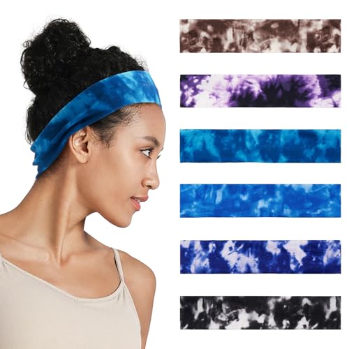 QIUTIMIY Headbands for Women Non Slip - 6 Pack Soft Stretchy Hair Bands for Women’s Hair – Fashion Sports Headbands for Yoga, Workout, Running, Gym, Daily Wear（Style 15） - color: Style 15