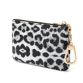 Leopard Print Coin Purse with Keychain - PU Leather Small Coin Pouch Key Pouch Small Card Holder Keychain Wallet Change Purse for Women and Men (Snow Leopard) - color: Z - Snow Leopard