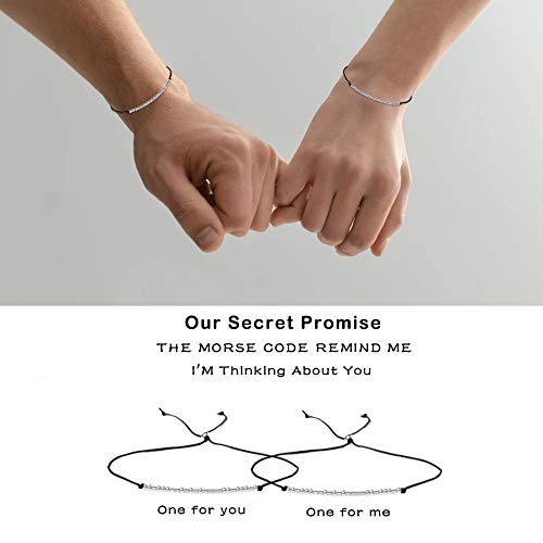 KGBNCIE Inspirational Gifts for Women, Morse Code Funny Gifts Bracelets for Women, S925 Sterling Silver Morse Code Bracelets Friend Gifts - style: 12 Big Sis-Lil Sis