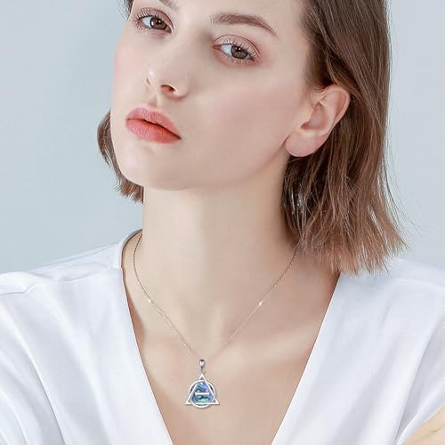 Celtic Jewelry Necklace Gifts Sterling Silver Good Luck Irish Vintage Triquetra Trinity Celtics Love Knot Pendant Necklace Christmas Gifts for Women Mother - style: Celtic necklace-Triangle Therian Necklace