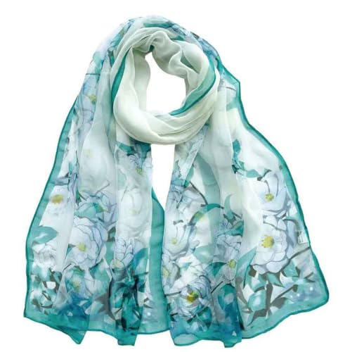Xyueanlo Scarfs for Women Fashion Scarves Print Pattern Lightweight Sunscreen Scarf Wraps Shawls - color: Camellia Green