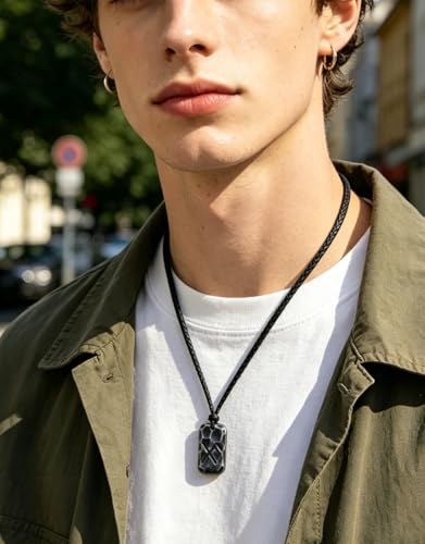 Ankiyabe Stainless Steel Norse Viking Rune Pendant with Adjustable Braided Rope Good Luck/Love/Strenght/Health Viking Symbol Necklace for Men Women - color: ETERNAL LOVE