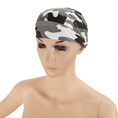 PURFUN Men Women Breathable Cycling Bandana Headscarf Adjustable Sweat Wicking Quick Dry Mesh Head Scarf Wrap Liner Skull Cap - color: Camou#2