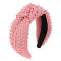 YISSION Blush Pink Knotted Headband for Women - Wide Beaded Hair Hoop, Romantic Valentine's Day Hair Accessory for Daily Wear, Dating & Casual Outfits - color: Dusty Pink