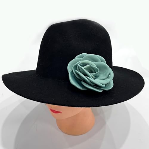 Sanrich Women's Brooches 4pcs Rose Flower Hair Clip Mexican Hair Flowers Clips Hairpin Brooch Tea Party Hats Headpieces (aqua blue) - color: aqua blue