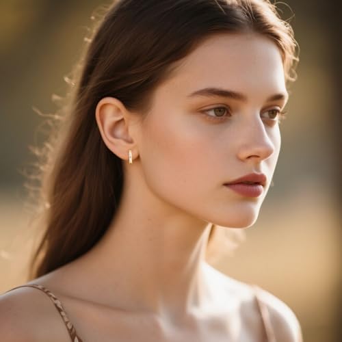 Limerencia Hypoallergenic Implant Grade Titanium G23 Huggie Hoop Earrings, 5A Cubic Zirconia Pure Titanium F136 Hoops for Women Sensitive Ears - color: Gold