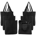 Segarty Black Canvas Tote, 6 Packs 16x15 inch Canvas Bags with Zipper, 12Oz Heavy Duty Reusable Grocery Shopping Plain Tote Bag Bulk for Women Crafts Painting Embroidery Gift - size: 16.5"x13.4"x3.9", style: Black_6pcs