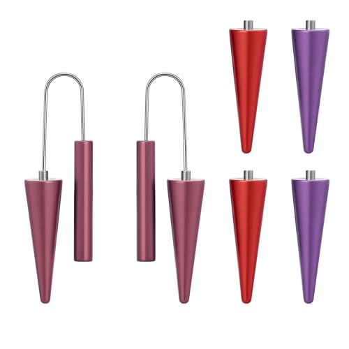 Trendy Dangle Earrings Set for Women, Colorful Aluminum Drop Earrings, 6 Pcs DIY Interchangeable Conical Beads, Lightweight Titanium Ear Hooks, Hypoallergenic and Not Easy To Fade - color: Wine red Red Purple