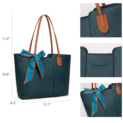 Montana West Tote Bags for Women Top Handle Satchel Purses - color: Teal Blue
