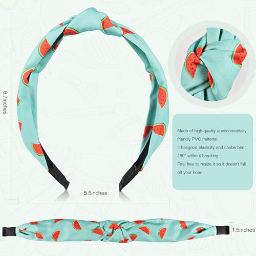 DiyJibb Headbands for Women Girls - 6PCS Stylish Top Knotted Headbands - Knotted Headband for Women - Head Bands Wide Hairband Hair Accessories - color: fruits-01