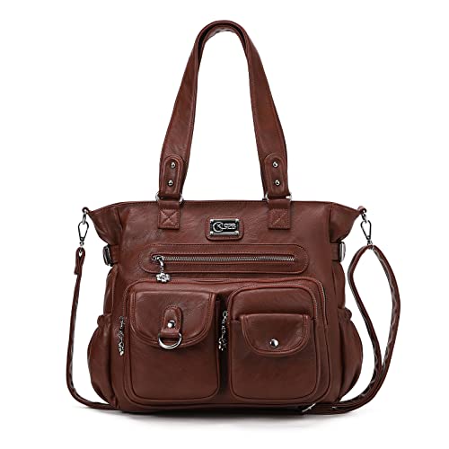 KL928 Large Purses for Women Shoulder Bag Tote Handbags Stylish Vegan Leather Hobo Bags Ladies, A-Black-4 | Large - color: 01-chestnut Brown
